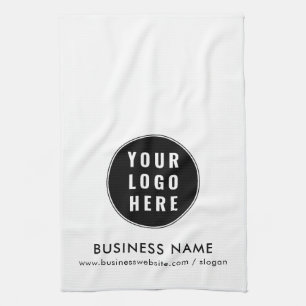 Add Business Logo Minimalist Promotional Swag Tea Towel
