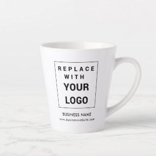 Add Business Logo Minimalist Website Custom Latte Mug