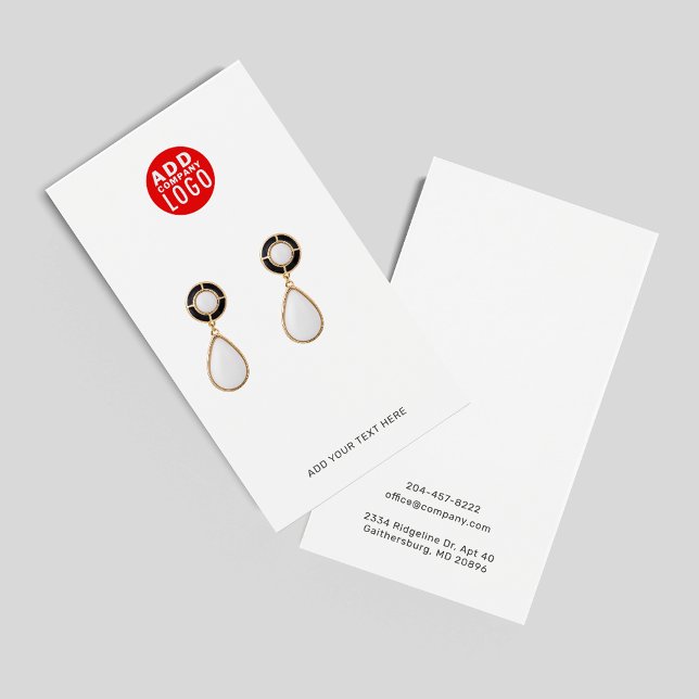 Add Business Logo Modern Earring Display Card (Add Business Logo Modern Earring Display Card)