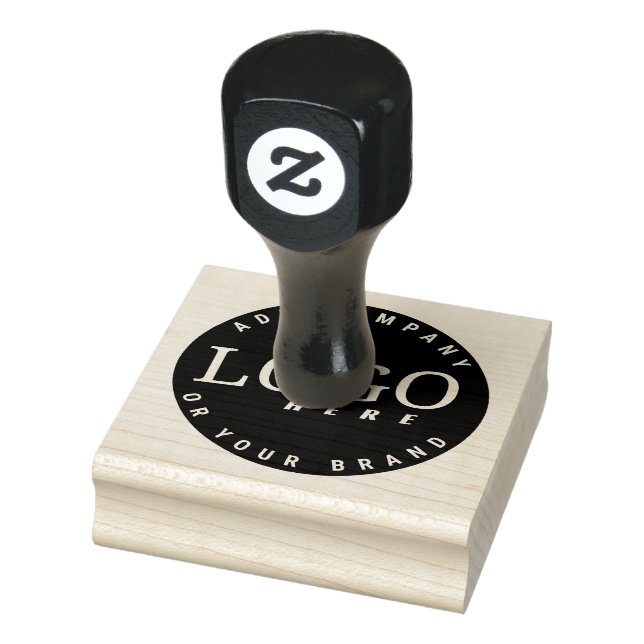 Add Business Logo Simple Modern Office Cashier Rubber Stamp (Stamp)