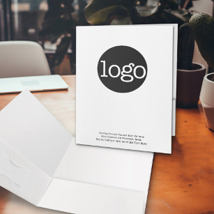 Add Business Logo with custom Text - black white Pocket Folder