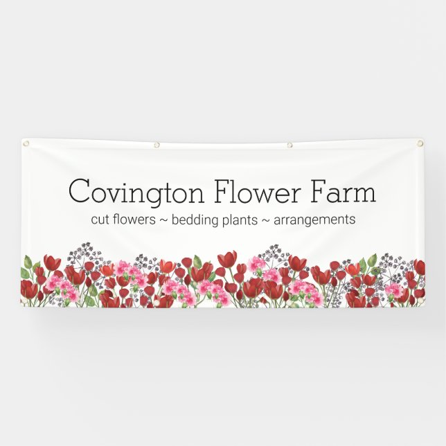 Add Business Name | Custom Flower Farm Banner (Horizontal)