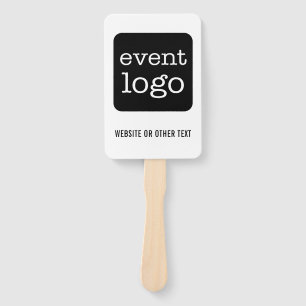 Add Business or Event Logo with Website or Text Hand Fan