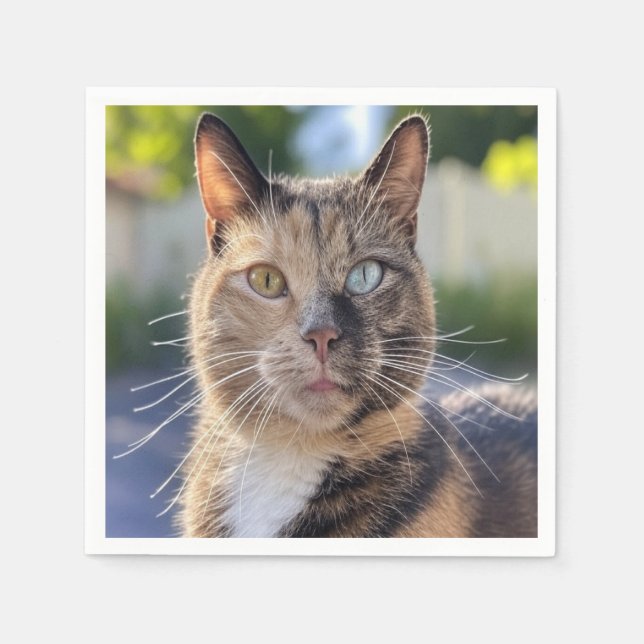 Add Cat Photo Customise Napkin (Front)