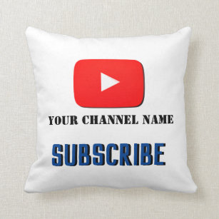 Add Channel Name YouTube Subscribe Cushion