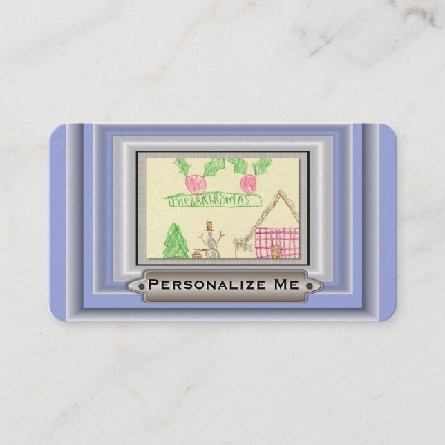 Add Child's Drawing with Custom Colour Frame Business Card (Front)