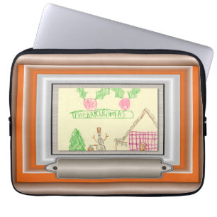 Add Child's Drawing with Custom Colour Frame Laptop Sleeve