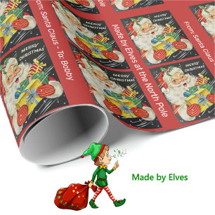 Add Child's Name Santa Claus Christmas Special Wrapping Paper