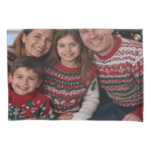 Add Christmas Family Photo Customise Pillowcase