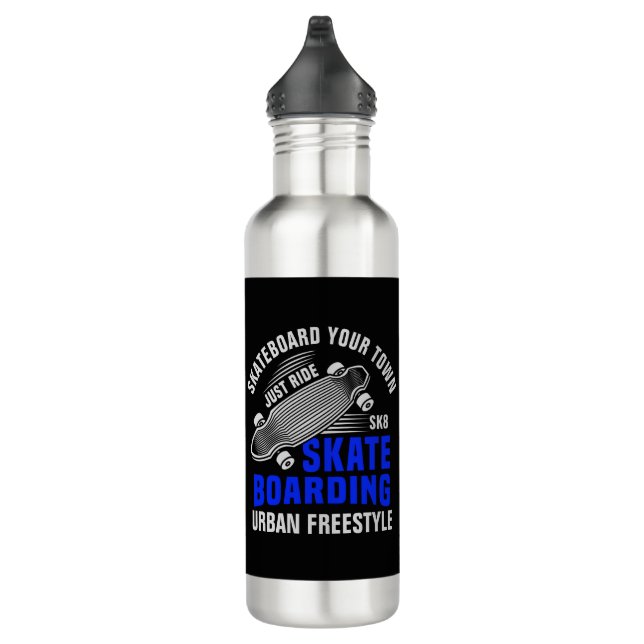 Add City Name Text Skateboard Urban Freestyle      710 Ml Water Bottle (Right)