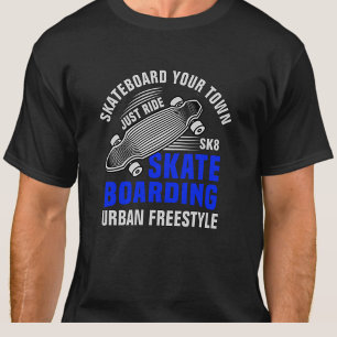Add City Name Text Skateboard Urban Freestyle T-Shirt
