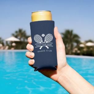 Add Club Name Lawn Tennis Team Navy Blue Seltzer Can Cooler