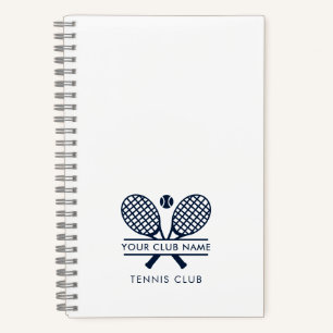 Add Club Name Tennis Players Any Colour Notebook