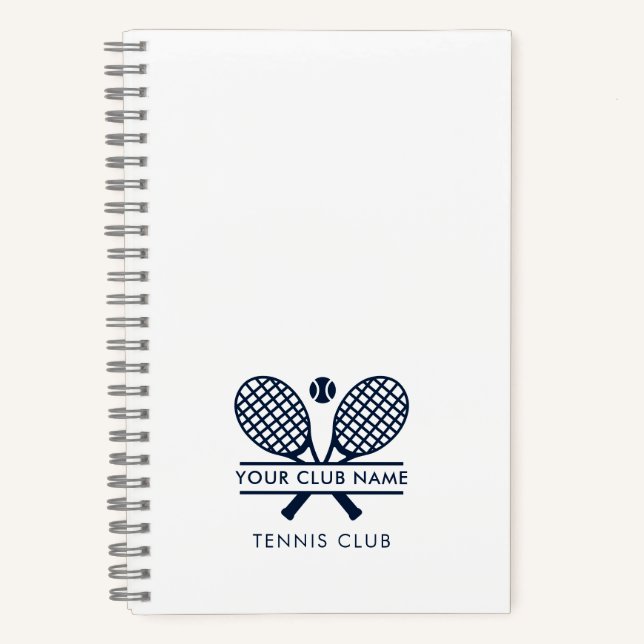 Add Club Name Tennis Players Any Colour Notebook (Front)