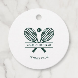 Add Club Name Tennis Team Green Custom Favour Tags