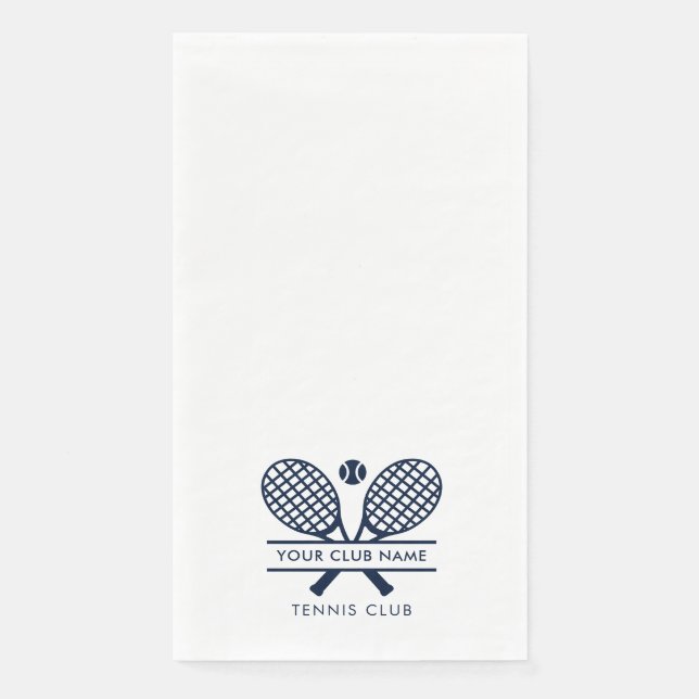 Add Club Name Tennis Team Navy Blue Logo Napkin (Front)
