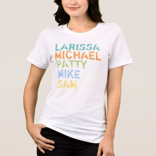 add color family names typography Tri-Blend shirt