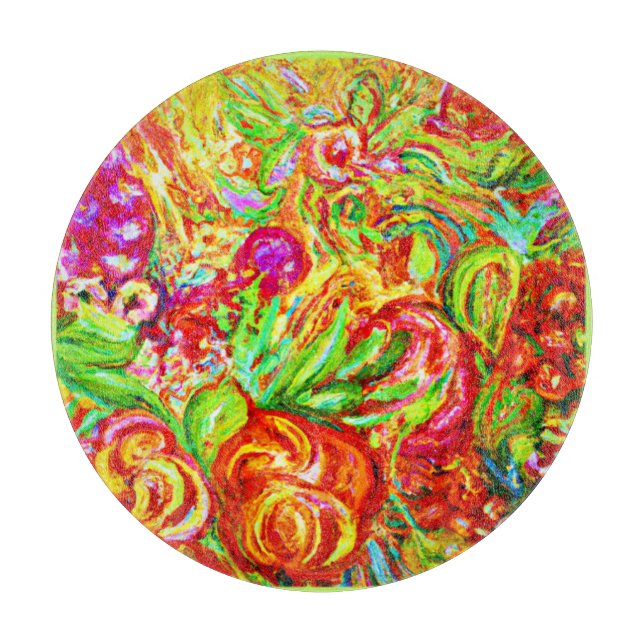Add Colour to Your Style with Floral Artwork Cutting Board (Front)