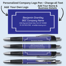 Add Company Details Name, Royal Bue Background