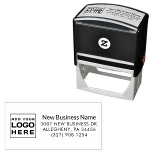 Add Company Logo and Business Return Address Self-inking Stamp