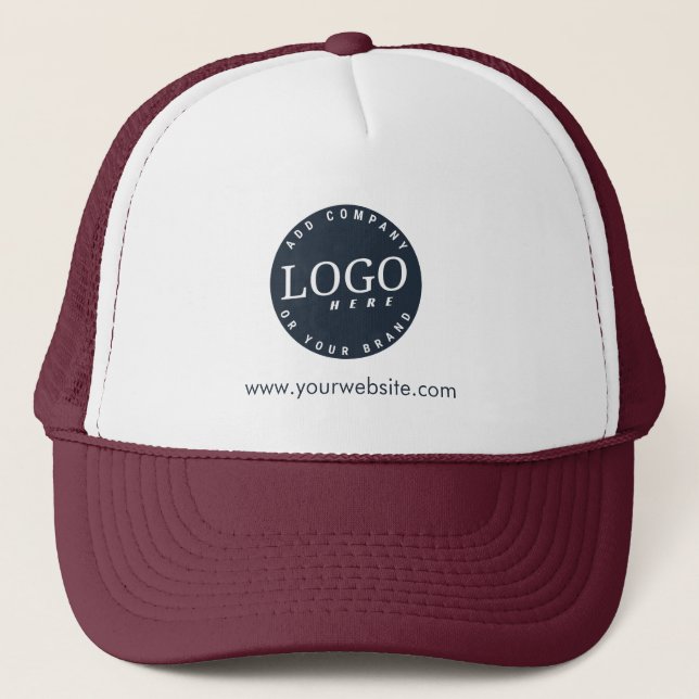 Add Company Logo and Business Website Staff Trucker Hat (Front)