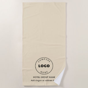 Add Company Logo and Hotel Name Any Colour Beige Beach Towel
