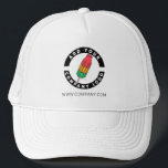 Add Company Logo Business Brand Employee Swag Trucker Hat<br><div class="desc">Add your brand logo and custom text to this trucker hat that's perfect for creating brand awareness or as an advertising medium. Available in other colours and sizes. No minimum order quantity and no setup fee.</div>