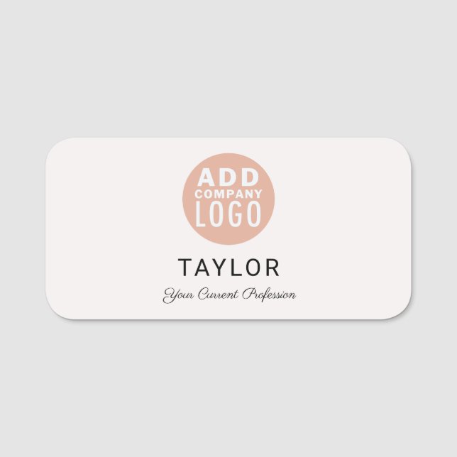 Add Company Logo Business Employee Name Tag (Front)