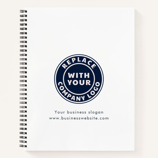 Add Company Logo DIY Business Branded Promotional Notebook (Front)