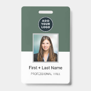 Add Company Logo Employee Photo ID Barcode Custom Badge