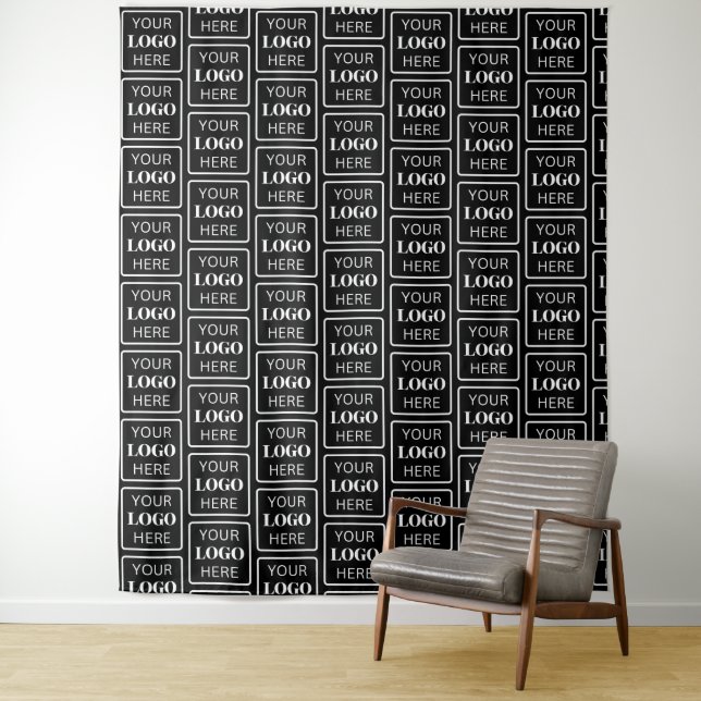Add Company Logo Event Step and Repeat Backdrop Tapestry (In Situ)