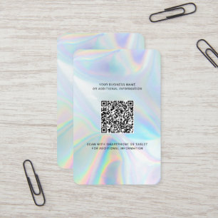 Add Company Logo QR Code DIY Holographic Business Card