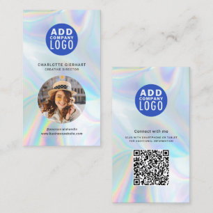 Add Corporate Logo QR Code Company Employee Photo Business Card