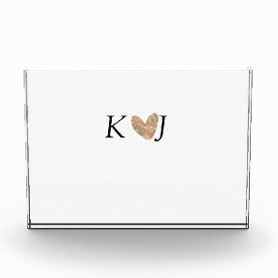 Add couple name letter wedding gold heart glitter photo block