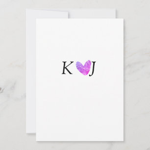 Add couple name letter wedding pink heart glitter invitation