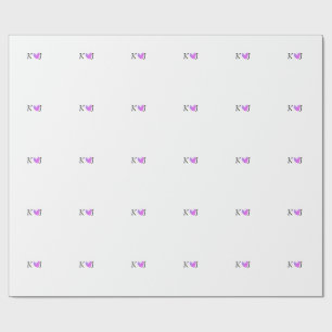 Add couple name letter wedding pink heart glitter  wrapping paper