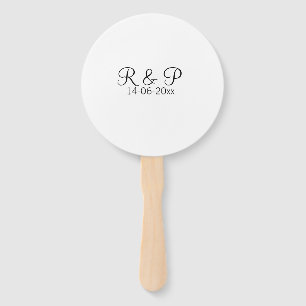Add couple name monogram add date year wedding rom hand fan