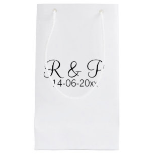 Add couple name monogram add date year wedding rom small gift bag