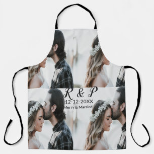 Add couple photo merry married add date year  apron