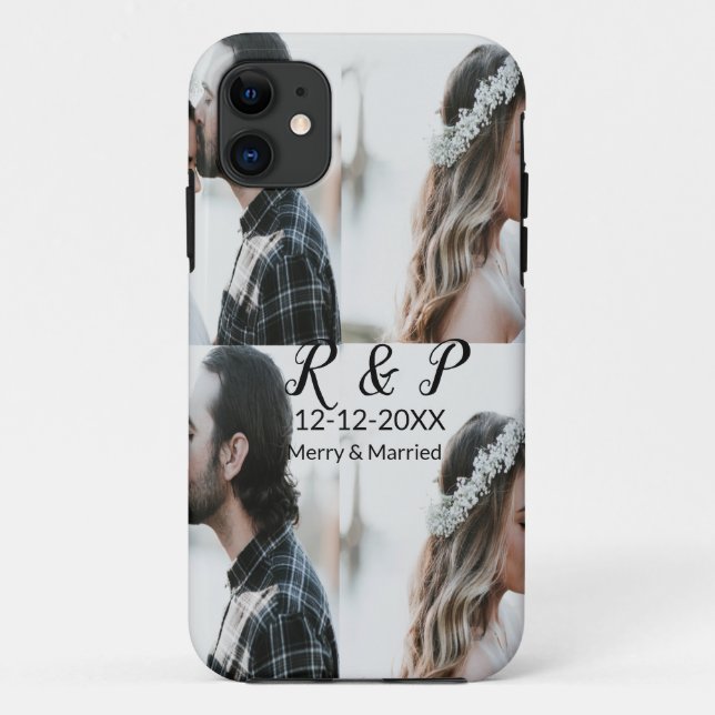 Add couple photo merry married add date year  Case-Mate iPhone case (Back)