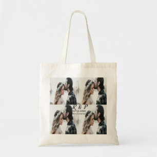 Add couple photo merry married add date year  tote bag