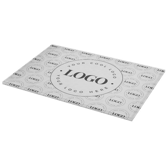 Add Custom Business Company Logo Repeating Cutting Board (Corner)