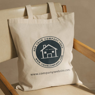 Add Custom Business Logo Company Website Address Tote Bag