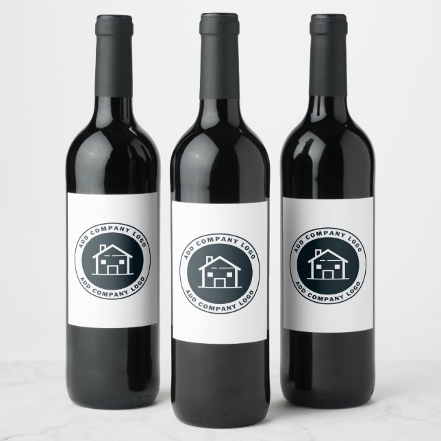 Add Custom Business Logo Real Estate Agent Custom Wine Label (Bottles)