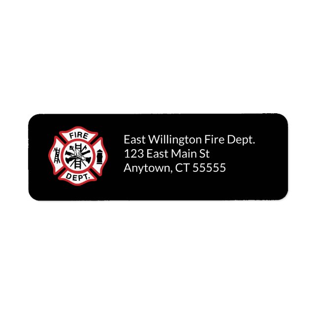 Add Custom Fire Department Logo Return Address (Front)