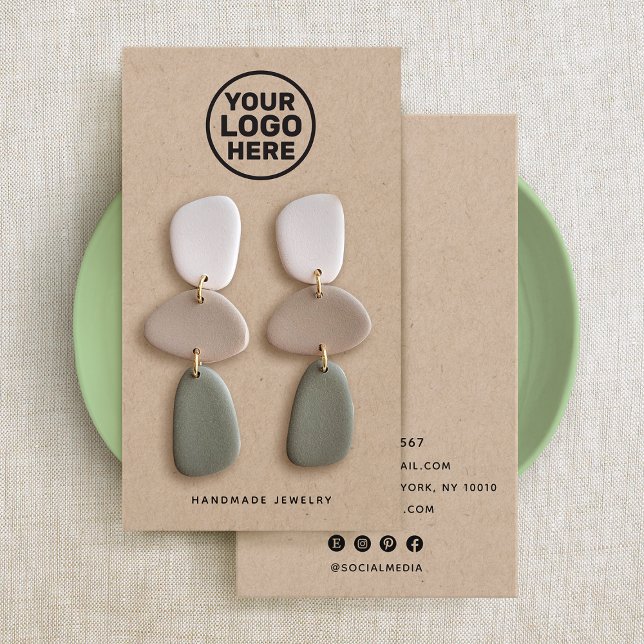 Add Custom Logo Kraft Earring Display Holder (Creator Uploaded)