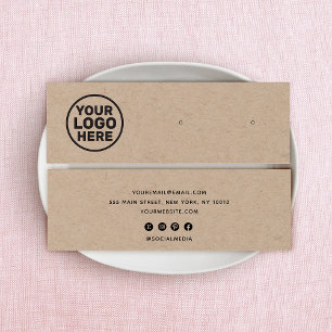 Add Custom Logo Kraft Stud Earring Display Holder