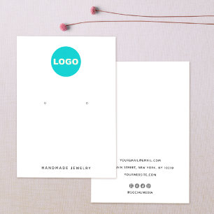 Add Custom Logo White Earring Display Holder