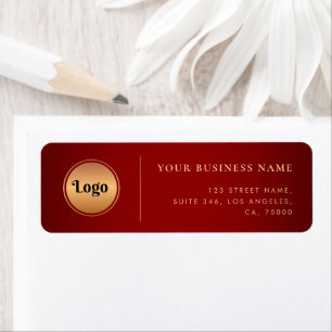 Add Custom Long Horizontal Company Logo Red & Gold