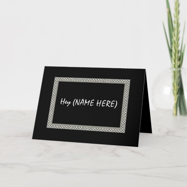 ADD CUSTOM NAME - Be My Groomsman - Chequerboard Invitation (Front)